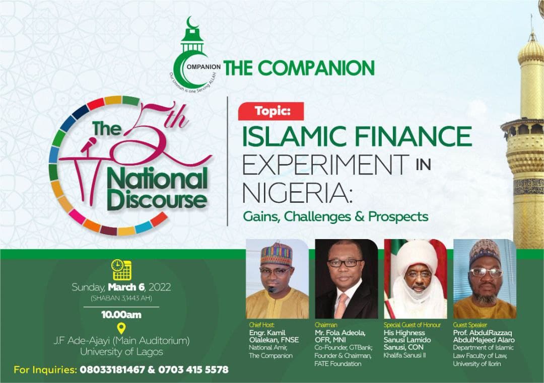 National Discourse is a non-partisan public engagement to discuss Issues of National Public Importance in respect of the Islamic Finance Experiment in Nigeria, its gains, challenges and prospects with the overall best interest of all Nigerians.