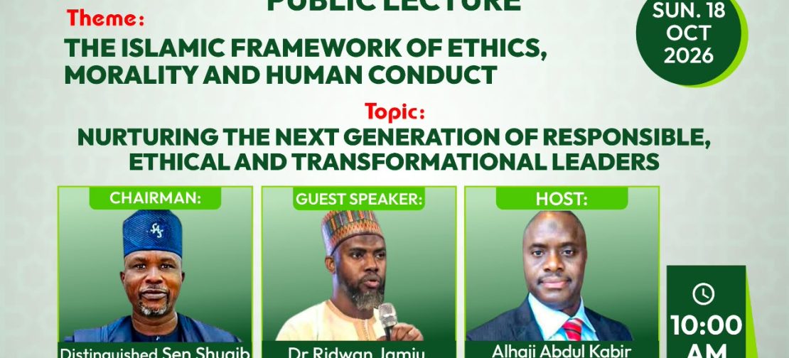 Join The Companion, Lagos District, for a strategic Elective Conference and Public Lecture designed to equip Muslim professionals, parents, and community leaders with the moral compass needed to raise transformational leaders.